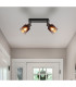 Satella Twin Ceiling Spotlight Gunmetal Copper Glass Shade 2x E14-10
