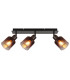 Satella Ceiling Spotlight Bar Gunmetal Copper Glass Shade 3x E14-3