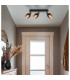 Satella Ceiling Spotlight Bar Gunmetal Copper Glass Shade 3x E14-7