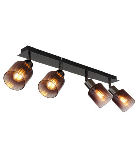Satella Ceiling Spotlight Bar Gunmetal Copper Glass Shade 4x E14-1