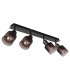 Satella Ceiling Spotlight Bar Gunmetal Copper Glass Shade 4x E14-2