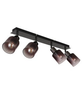 Satella Ceiling Spotlight Bar Gunmetal Copper Glass Shade 4x E14-2