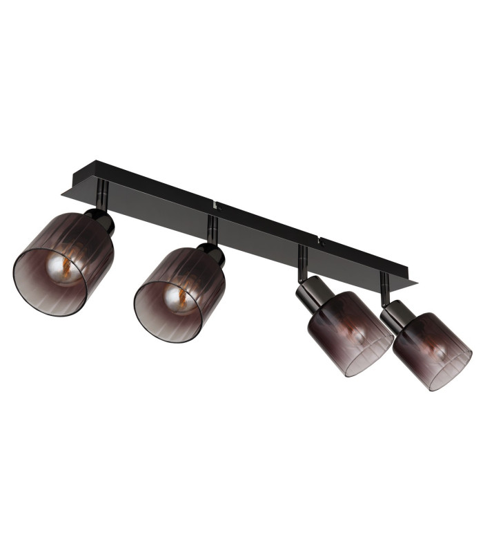 Satella Ceiling Spotlight Bar Gunmetal Copper Glass Shade 4x E14-2