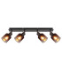 Satella Ceiling Spotlight Bar Gunmetal Copper Glass Shade 4x E14-3