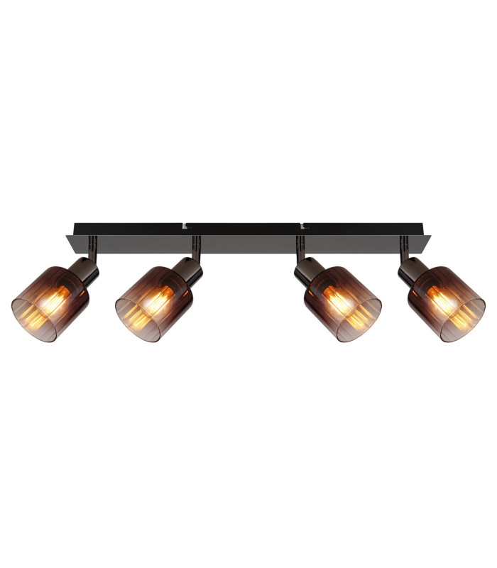 Satella Ceiling Spotlight Bar Gunmetal Copper Glass Shade 4x E14-3