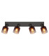 Satella Ceiling Spotlight Bar Gunmetal Copper Glass Shade 4x E14-4