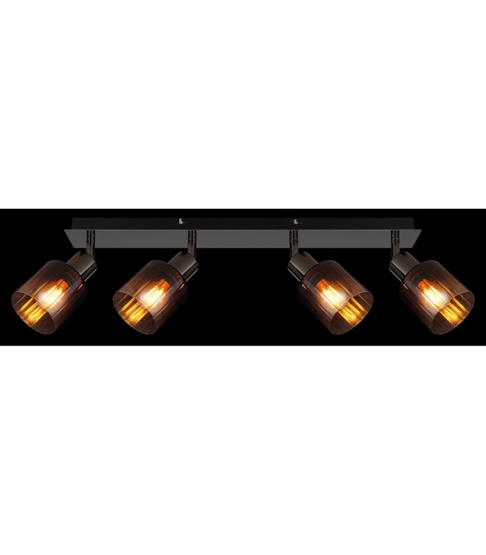 Satella Ceiling Spotlight Bar Gunmetal Copper Glass Shade 4x E14-7
