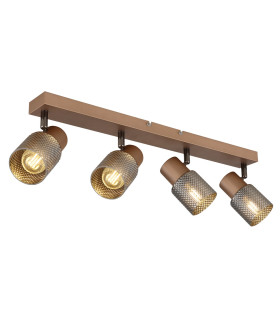 Satella Ceiling Spotlight Bar Coffee Colored Matt 4x E14-1