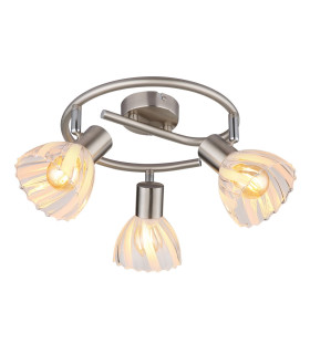 Zachery Ceiling Spotlight Clusters Nickel Matt Satined Glass Shade 3x E14-1