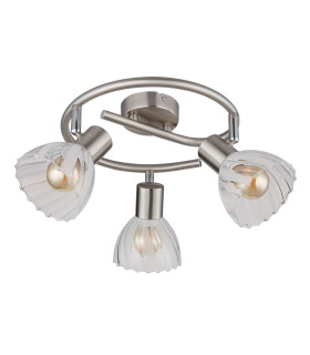 Zachery Ceiling Spotlight Clusters Nickel Matt Satined Glass Shade 3x E14-2