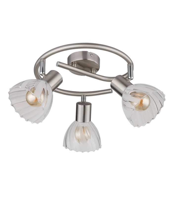 Zachery Ceiling Spotlight Clusters Nickel Matt Satined Glass Shade 3x E14-2