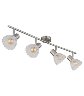 Zachery Ceiling Spotlight Bar Nickel Matt Satined Glass Shade 4x E14-2