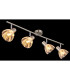 Zachery Ceiling Spotlight Bar Nickel Matt Satined Glass Shade 4x E14-5