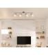 Zachery Ceiling Spotlight Bar Nickel Matt Satined Glass Shade 4x E14-8