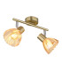 Zachery Twin Ceiling Spotlight Brass-Coloured Matt Amber Glass Shade 2x E14-1
