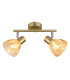 Zachery Twin Ceiling Spotlight Brass-Coloured Matt Amber Glass Shade 2x E14-3