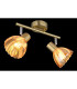 Zachery Twin Ceiling Spotlight Brass-Coloured Matt Amber Glass Shade 2x E14-5