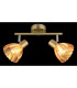 Zachery Twin Ceiling Spotlight Brass-Coloured Matt Amber Glass Shade 2x E14-6