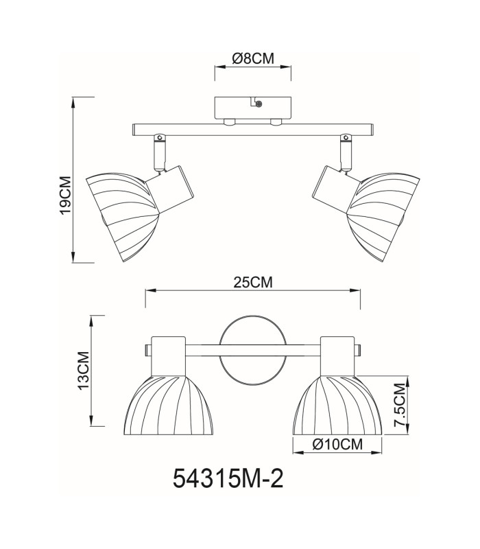 Zachery Twin Ceiling Spotlight Brass-Coloured Matt Amber Glass Shade 2x E14-9