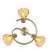 Zachery Ceiling Spotlight Clusters Brass-Coloured Matt Amber Glass Shade 3x E14-3