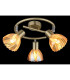 Zachery Ceiling Spotlight Clusters Brass-Coloured Matt Amber Glass Shade 3x E14-4
