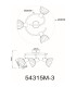 Zachery Ceiling Spotlight Clusters Brass-Coloured Matt Amber Glass Shade 3x E14-7
