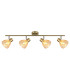 Zachery Ceiling Spotlight Bar Brass-Coloured Matt Amber Glass Shade 4x E14-3