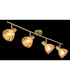Zachery Ceiling Spotlight Bar Brass-Coloured Matt Amber Glass Shade 4x E14-5