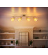 Zachery Ceiling Spotlight Bar Brass-Coloured Matt Amber Glass Shade 4x E14-8