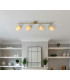 Zachery Ceiling Spotlight Bar Brass-Coloured Matt Amber Glass Shade 4x E14-9