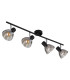 Zachery Ceiling Spotlight Bar Matt Black Smoke Glass Shade 4x E14-2