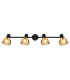 Zachery Ceiling Spotlight Bar Matt Black Smoke Glass Shade 4x E14-4