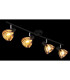 Zachery Ceiling Spotlight Bar Matt Black Smoke Glass Shade 4x E14-5