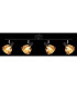 Zachery Ceiling Spotlight Bar Matt Black Smoke Glass Shade 4x E14-6