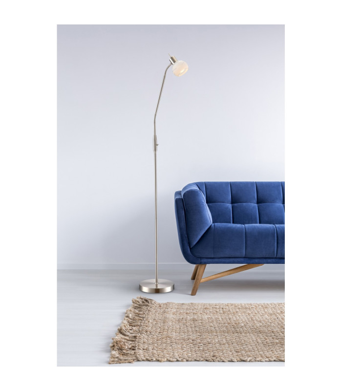 Elliott Task Floor Lamp Nickel Matt Satined Glass Shade 1x E14 3000K-2
