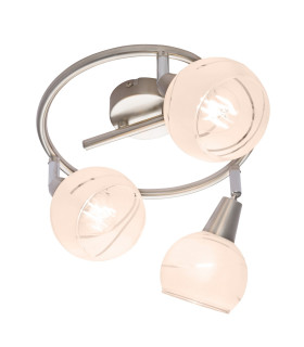Elliott Ceiling Spotlight Clusters Nickel Matt Satined Glass Shade 3x E14 3000K-2