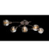 Isla Multi Arm Semi Flush Ceiling Lamp Bronze Colored Glass Shade 5x E14 3000K-2