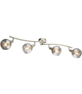 Roman Ceiling Spotlight Bar Nickel Matt Glass Shade 4x E14 3000K-1