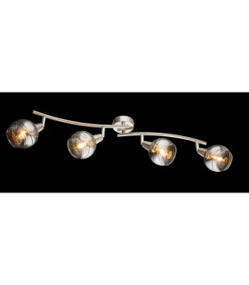 Roman Ceiling Spotlight Bar Nickel Matt Glass Shade 4x E14 3000K-2