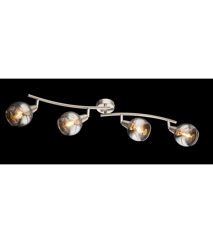 Roman Ceiling Spotlight Bar Nickel Matt Glass Shade 4x E14 3000K-2