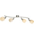 Elliott Ceiling Spotlight Bar Nickel Matt White Glass Shade 4x E14-2