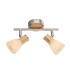 Gylfi Twin Ceiling Spotlight Nickel Matt Opal Glass Shade 2x E14-1