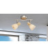 Gylfi Twin Ceiling Spotlight Nickel Matt Opal Glass Shade 2x E14-3