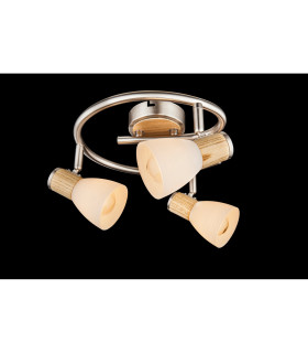 Gylfi Ceiling Spotlight Clusters Nickel Matt Opal Glass Shade 3x E14-2