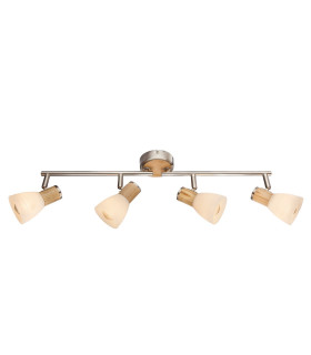 Gylfi Ceiling Spotlight Bar Nickel Matt Opal Glass Shade 4x E14-1