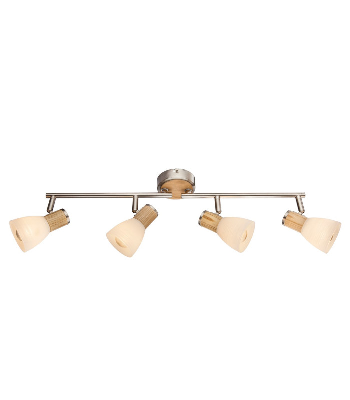 Gylfi Ceiling Spotlight Bar Nickel Matt Opal Glass Shade 4x E14-1
