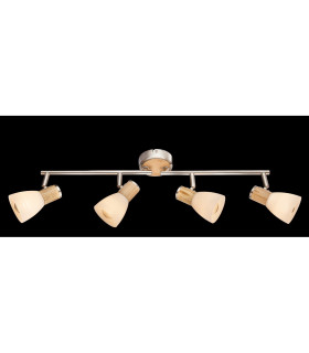 Gylfi Ceiling Spotlight Bar Nickel Matt Opal Glass Shade 4x E14-2