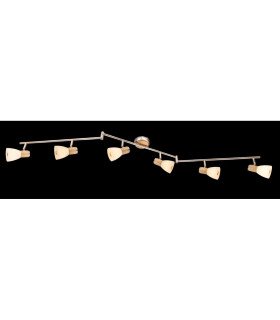 Gylfi Ceiling Spotlight Bar Nickel Matt Opal Glass Shade 6x E14-2