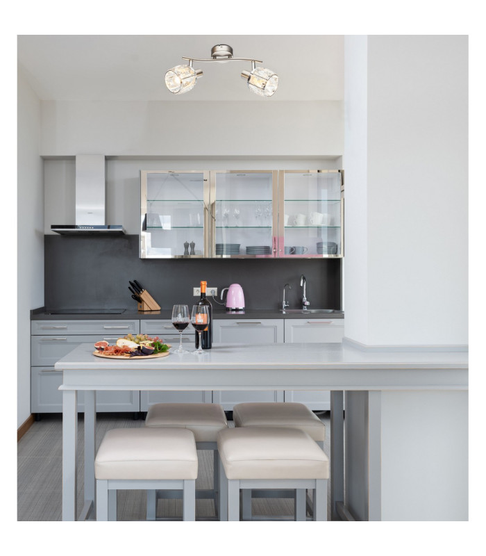 Kris Twin Ceiling Spotlight Nickel Matt 2x E14-3