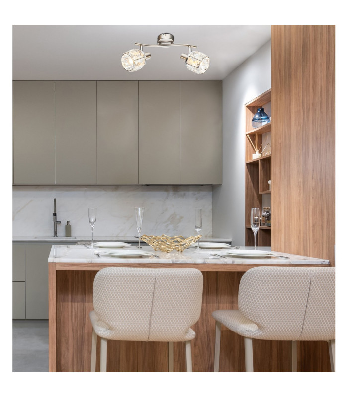 Kris Twin Ceiling Spotlight Nickel Matt 2x E14-4